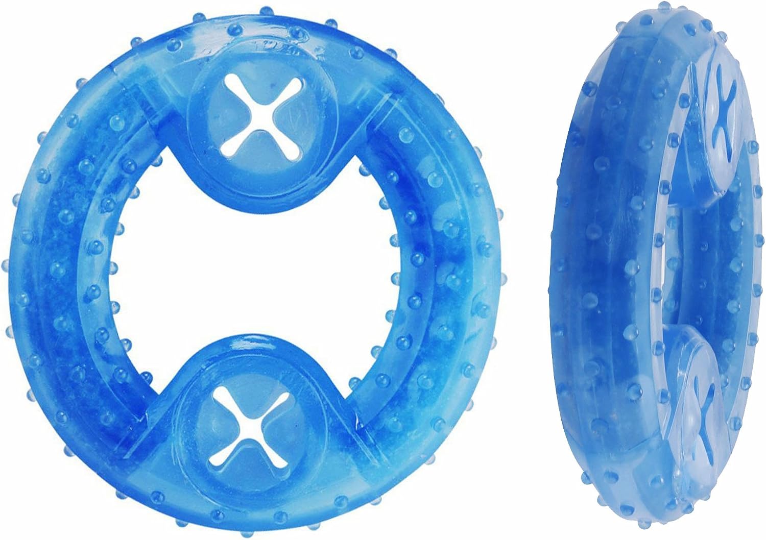 Cisixin Pet Dog Chew Toy Arctic Freeze Fetch Food Cooling Ring Teether For Puppy Cat Pet Blue