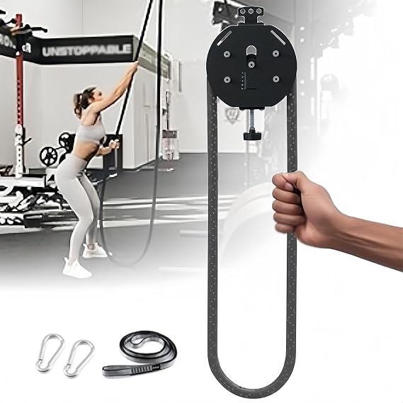Adjustable Home Gym Pulley System for Upper Body Strength and Cardio Training