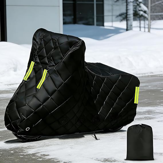 Waterproof Motorcycle Cover for TVS Apache RTR 200 4V,Thickened Heavy Duty Motorbike Cover with Storage Bag-Hail Protection Dust, Debris, Rain and Weather
