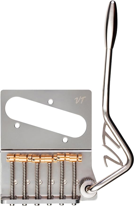 Vega-Trem VT2ND Teletrem Tremolo Bridge for Telecaster Guitar No Mods Easy Installation Vibrato System Divebomb Capable Adjustable Saddles Spring Tension Guitar Accessories