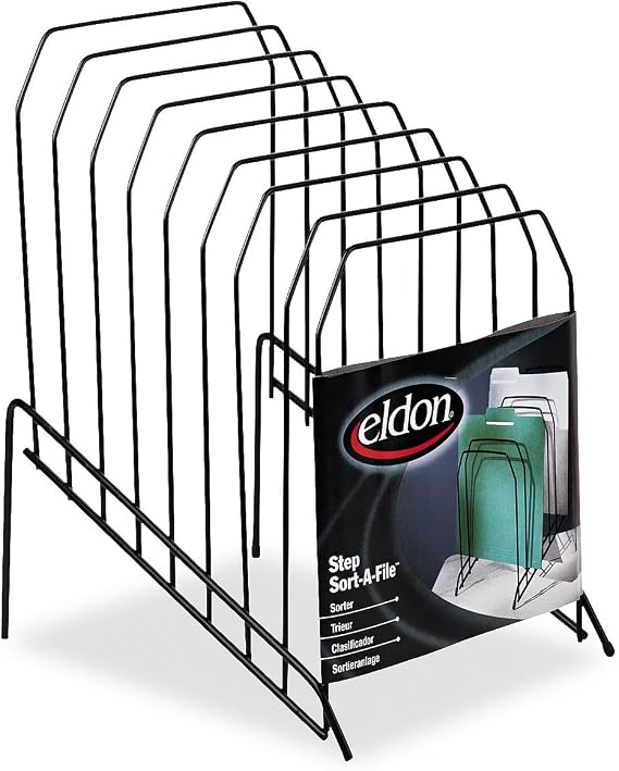 Eldon E03946 Sorter Eight Sections Wire 8 x 10 3/8 x 12 1/2 Black