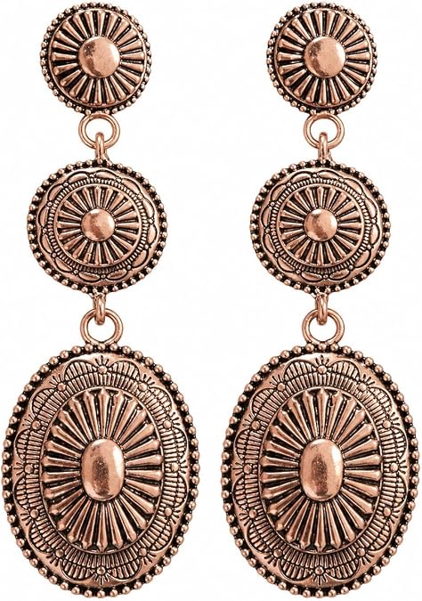 Western Earrings Jewelry for Women Gold/Silver Turquoise Earrings Vintage Concho Earings Country Concert Outfits Western Christmas Jewelry Gifts for Women Stocking Stuffers