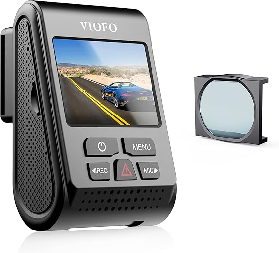 VIOFO A119 V3 2K Quad HD Dash Camera Bundle - 140 True HDR Wide Angle Display With Detachable CPL Filter for No Glare