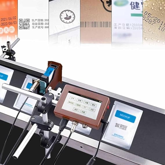 Online Inkjet Coder, Date Coder Touch Screen Multilingual Date Coding Machine, 12.7/25.4mm Commercial Portable Small Printer Inkjet Coder, Automatic Coding Machine,25.4mm