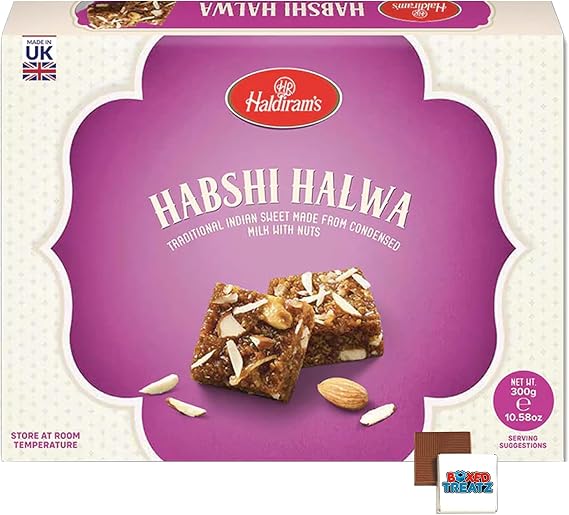 Haldiram Indian Sweets 300g Popular Indian Sweets For Every Occasions Rich Flavour/Dessert/Sweet Gifts/Festival/Celebrations Boxed Treatz (300g, Habshi Halwa)