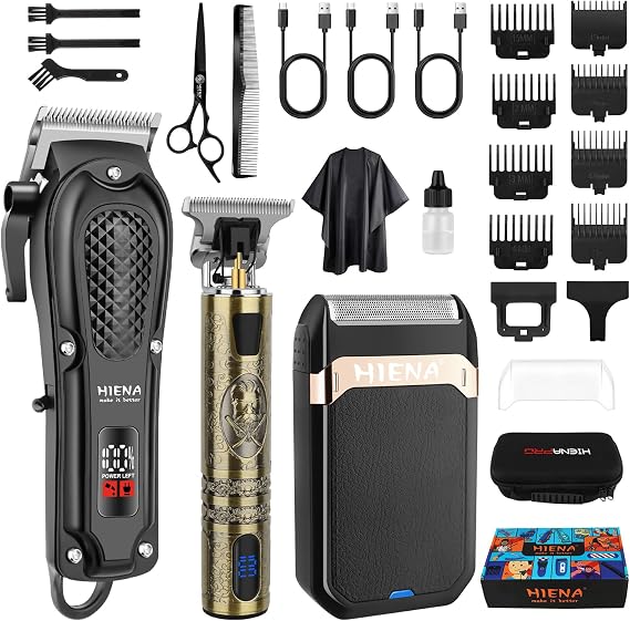 HIENA PRO Hair Clippers for Men, Cordless Hair Cutting Kit