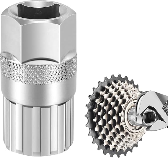 poeland Bicycle Freewheel Remover Bicycle Cassette Tool Sprocket Puller Tool for Removing Cassettes & Sprockets Compatible with Shimano Freewheel