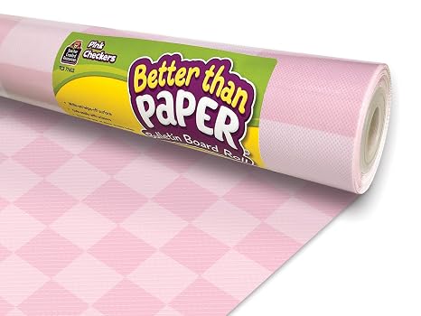 Teacher Created Resources Pink Checkers Better Than Paper Bulletin Board Roll (TCR77603)