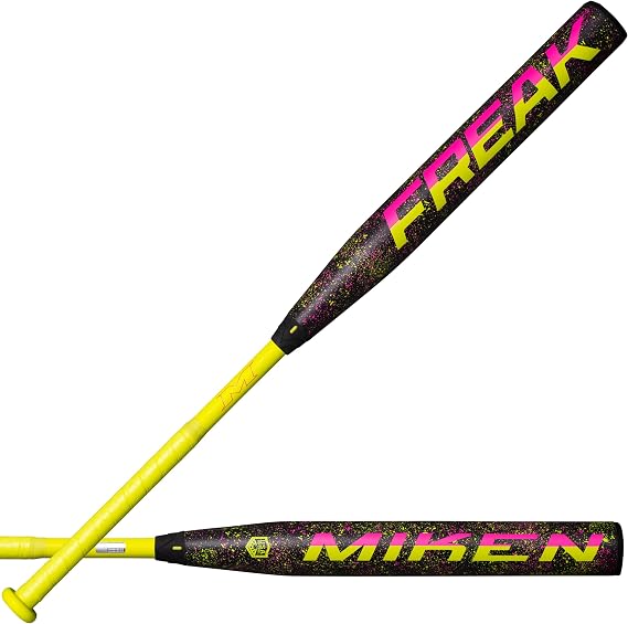 Miken Unisex-Adult Freak Splatter Slowpitch Softball Bat | USA | MSA6FRKL | Maxload | 2 Pc. Composite | 13.5" Barrel | Multiple Sizes