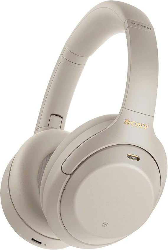 Sony Noise Cancelling Wireless Headphones - 30hr Battery Life - Over Ear Style - Optimised for Alexa and Google Assistant - Built-in mic for Calls - WH-1000XM4S.CE7 - Limited Edition - Silver/Gold
