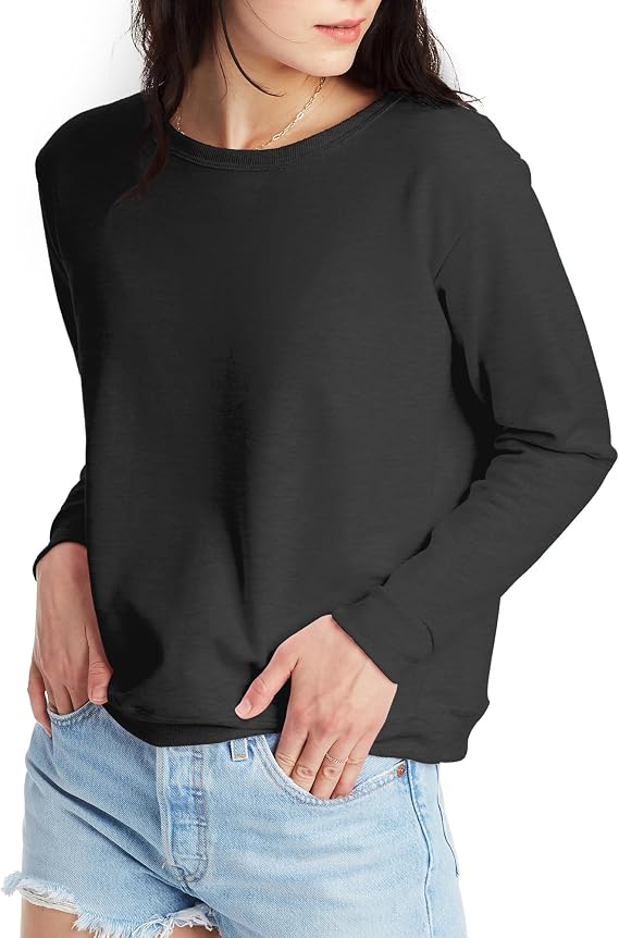Hanes EcoSmart Womens Fleece Crewneck Pullover Sweatshirt For Women
