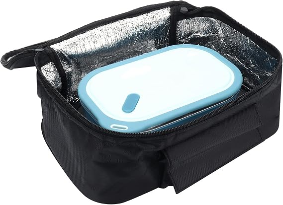 Portable Mini Car Microwave 12V Electric Oven Fast Heating Picnic Box for Travel Camping Food Cooking Black Portable Food Warmer