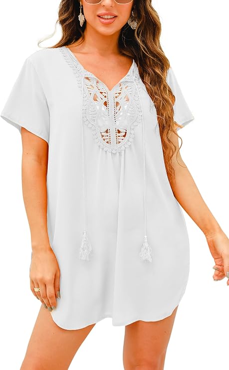 Hibluco Women Swimsuit Cover Ups Bikini Beachwear Bathing Suit Beach Dress