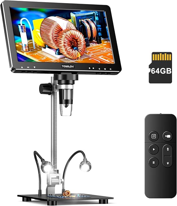 TOMLOV DM9 Max 10.1" IPS Digital Microscope for PCB & Coin Inspection