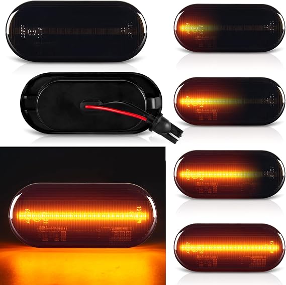 POPMOTORZ LED Dynamic Side Indicator, LED Indicators Compatible with VW Bora Golf3 Golf4 Polo 6N Polo 6N2 Sharan Side Light 2835 SMD with Canbus Design Error Free, 2Pcs