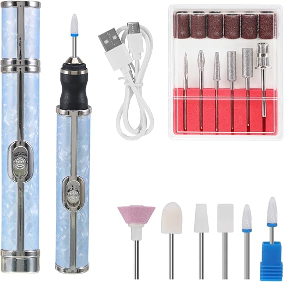 Electric Nail File for Thick Toe Nails, 4 Speeds Toe Nail File,18 Drill Bit