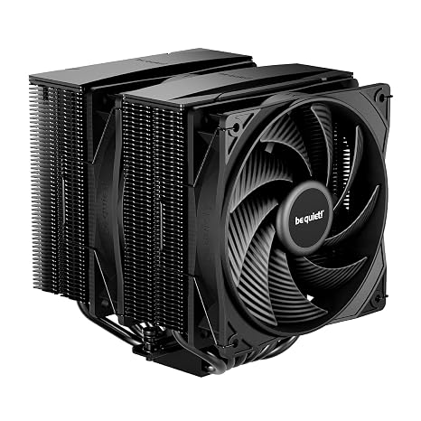 be quiet! Pure Rock Pro 3 Black CPU Air Cooler | 6 High Performance 6mm Heat Pipes with HDT Technology | 120mm Quiet PWM Fan | AMD:AM4 AM5/Intel LGA 1700/1150/1151/1200 | Black | BK042
