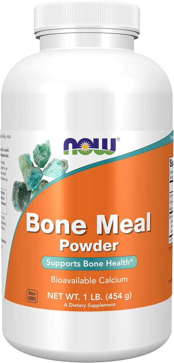 NOW Supplements, Bone Meal Powder, Calcium Carbonate & Magnesium, 1 lb