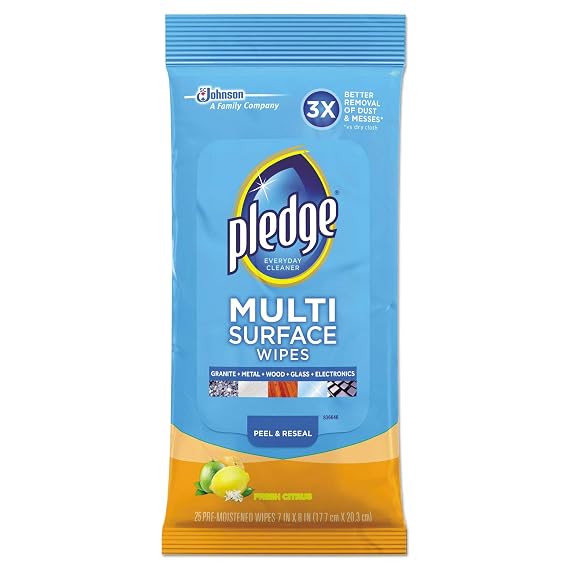 Pledge Multi Surface Everyday Wipes, 25 each