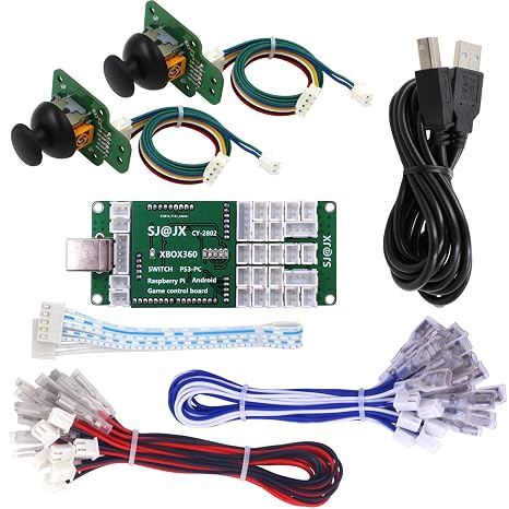 SJ@JX Game Controller Encoder 3D Analog Stick Sensor Fly Joy DIY Arcade Joystick Button Gamepad Code Board for Xbox 360 Nintendo Switch Raspberry Pi PS3 PC Andriod