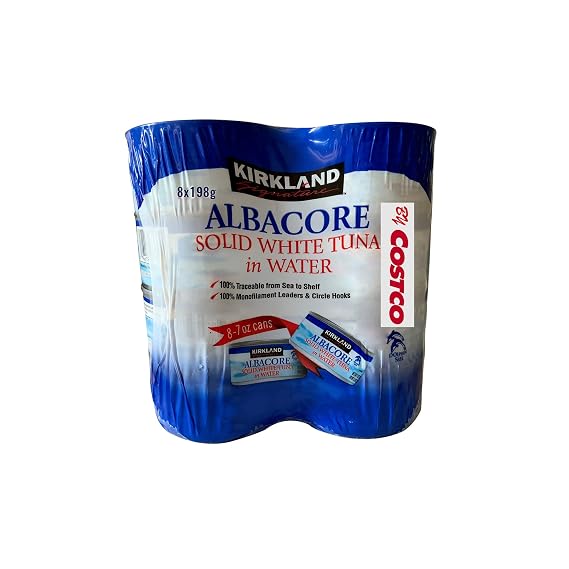 Kirkland Signature Solid White Albacore Tuna, 7 Ounce - 8 Count (Pack of 1)