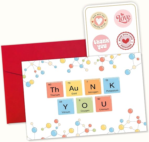 Funny Thank You Card Chemistry Pun Appreciation Greeting Gift