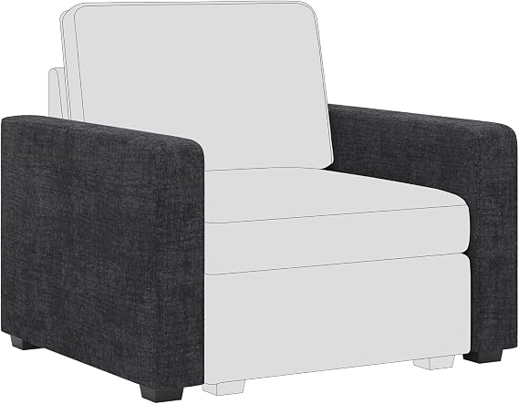Belffin 2 Pieces Armrests for Modular Sectional Sofa, Modular 1 Pairs Armrests Part for Chenille Convertible Sectional Couch, Dark Grey