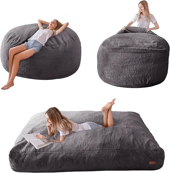 MAXYOYO Giant Bean Bag Chair for Adults, Bean Bag Converts to Floor Sofa