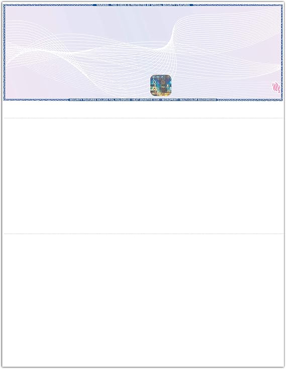 EZ Checks High Security Check Paper with Hologram & 20 Security Features | 500 Sheets | QuickBooks Compatible (Blue/Maroon, Check at Top)