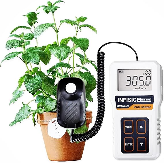 Grow Light Meter for Plants PAR Meter with Accurate PPFD Measurement, 400700nm Light Tester for Indoor Plants, Hydroponics & Greenhouse (Not Waterproof)