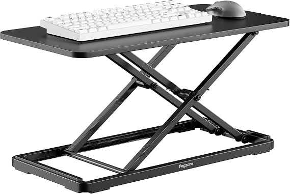 PEGZONE Standing Desk Converter, 24" x 12" Height Adjustable Desk Riser