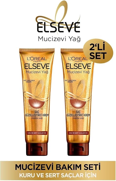 Elseve 2'Li Mucizevi Yağ Besleyen & Şekillendiren Saç Güzelleştirici Krem 150 Ml Kuru Ve Sert Saçlar 2 Adet