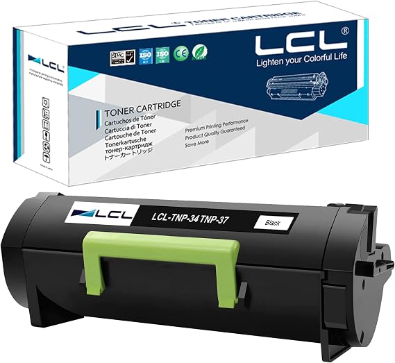 LCL Remanufactured TNP34 TNP37 Black Toner Cartridge A63T01W A63T01F