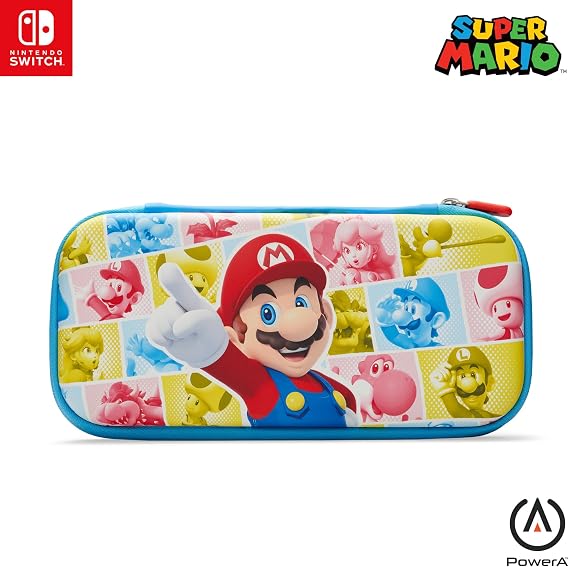 PowerA Slim Case for Nintendo Switch OLED - Mushroom Kingdom Reel, Protective Gaming Console Accessory, Officially Licensed