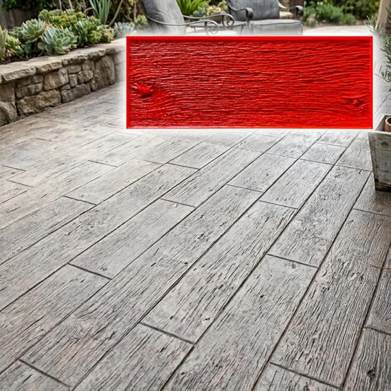 9" Classic Barn Wood Plank Textured Concrete Stamp 24" x 9" Made in USA Professional Rigid Durable Polyurethane Mat for Patio, Walkway & Driveway SM 5600/1