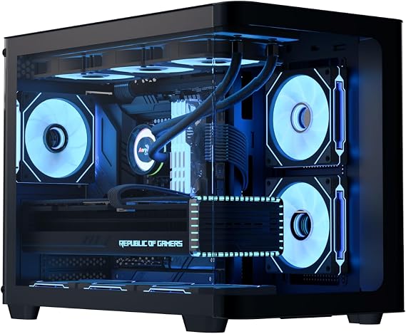 AeroCool P300C Mid-Tower Dual Chamber PC Case 3 Pre-Installed Fans High-Airflow Panoramic Tempered Glass RGB Lighting 360mm Radiator Support Customizable Cooling System Cable Management Gaming Builds