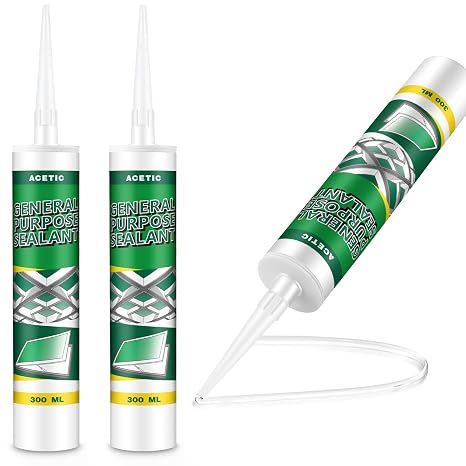 2 Pack 10.1oz Clear Silicone Caulk, 100% Waterproof Sealant for Home, RV