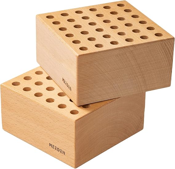 MEEDEN 2Pcs Beechwood Pencil Brush Holders: Paint Storage Organizer Rack