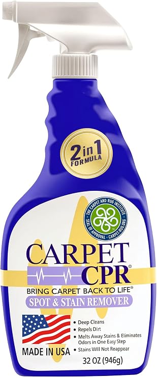 Carpet CPR Spot & Stain Remover (32 oz.) - Eliminates Stains & Odors On Carpet, Rugs, Car Mats In Seconds, Removes Toughest Carpet Spots Permanently