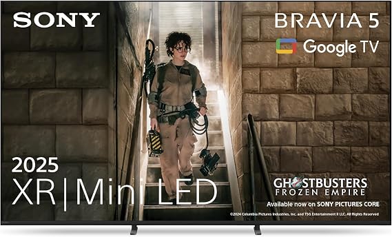 Sony BRAVIA 5 – XR, Mini LED, AI XR Processor, Acoustic Multi-Audio, Dolby Vision/Atmos, IMAX Enhanced, Google TV (2025), Google Cast, Apple AirPlay 2, Eco Dashboard 2 – 55-inch [Energy Class E]