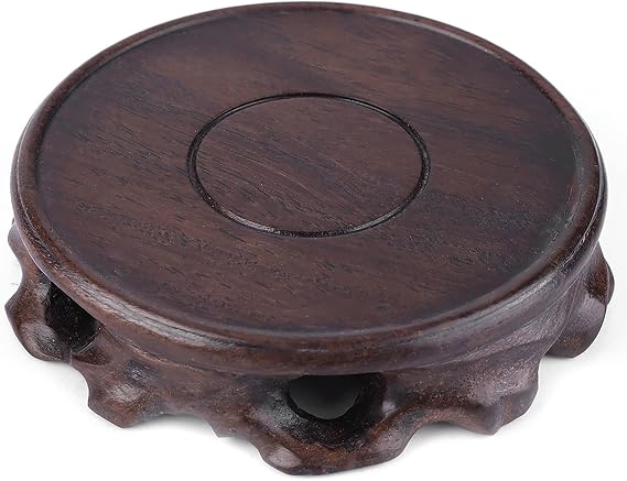 belupai Mini Wooden Stool Display Stand,Round Wood Stool Plant Stand,Vintage Wood Grain Garden Plant Pot Riser Modern Flower Display Holder for Indoor Outdoor Home Garden Decor