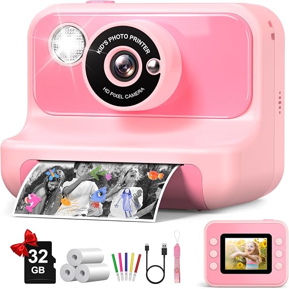 Kids Camera Instant Print, Kids Camera 1080P HD Video Digital Camera