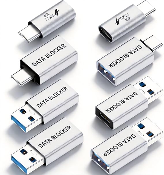 USB Data Blocker & USB C Data Blocker, Type A & Type C, 8 Pack