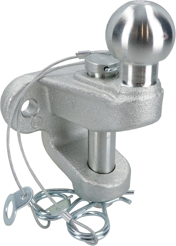 3.5 Ton Tow Bar Towing Ball And Pin Eye Coupling 50mm Ball 25mm Pin Silver