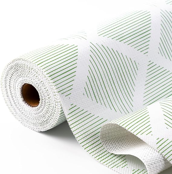 Green Drawer and Shelf Liner for Kitchen Non-Adhesive 11.8In x 20FT