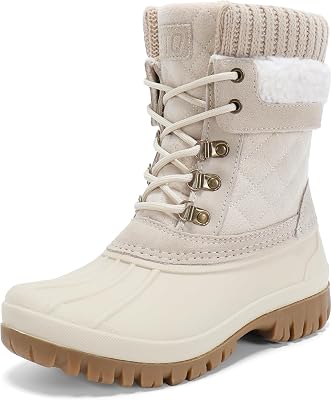 STQ Womens Duck Boots Waterproof Winter Snow Boot Warm Cozy for Cold Weather Non Slip
