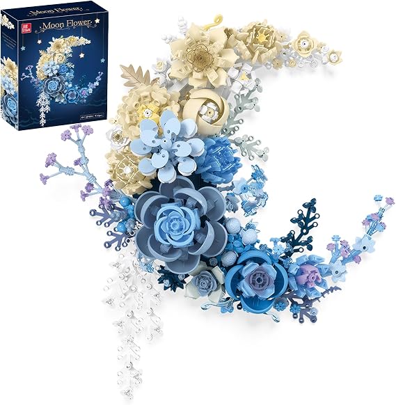 Moon Flower Building Set - 934PCS Artificial Flowers Botanical Collection