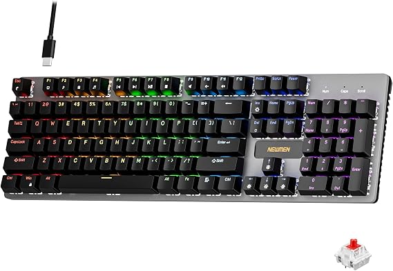 NEWMEN GM325Pro Gaming Keyboard,Wired Mechanical Keyboard Full-size QWERTY