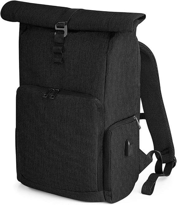 Quadra Q-tech Charge Roll-top Backpack (One Size) (Black)