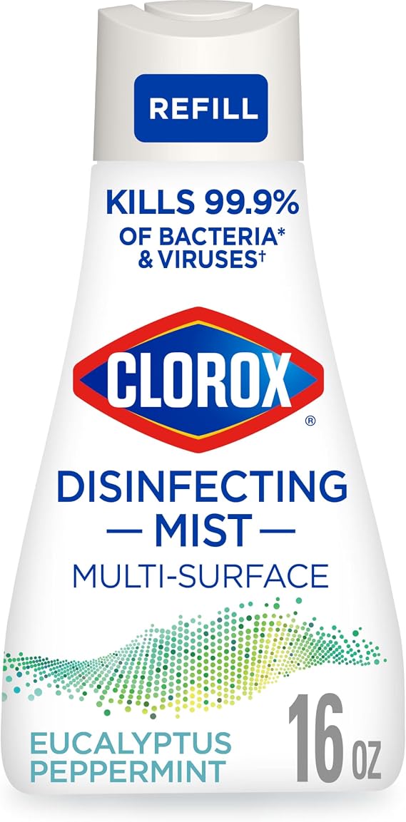 Clorox Disinfecting Mist, Eucalyptus Peppermint, Disinfecting Refill, 16 Fluid Ounces